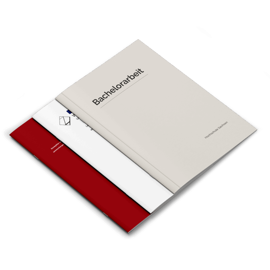 3 Hefte/Bücher in verschiedenen Designs